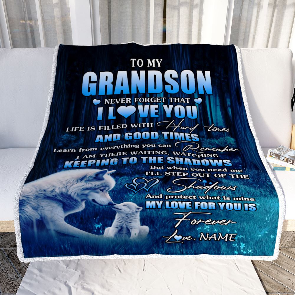 Personalized_To_My_Grandson_Blanket_From_Grandpa_Wolf_Never_Forget_That_I_Love_You_Moon_Dark_Forest_Grandson_Birthday_Gifts_Christmas_Customized_Fleece_Blanket_Blanket_mockup_1.jpg