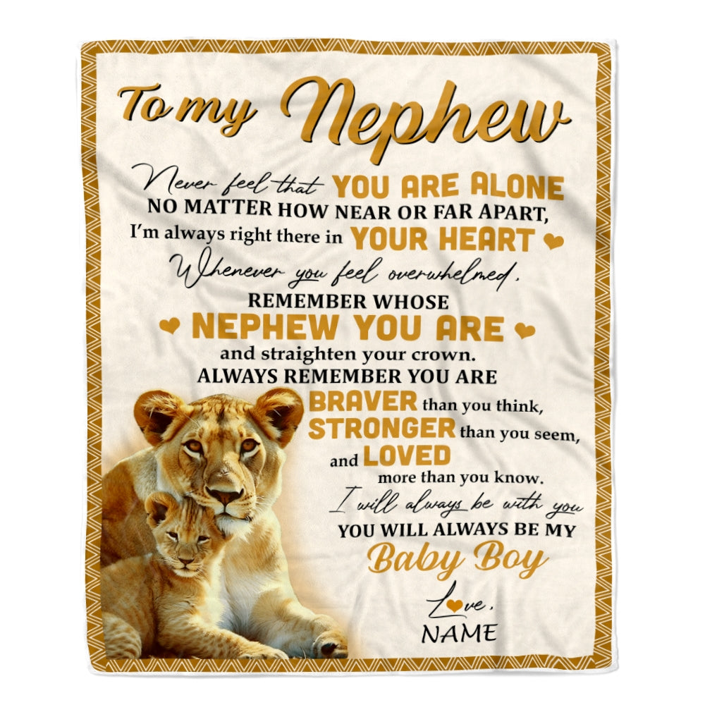 Personalized_To_My_Nephew_Blanket_From_Aunt_Auntie_Lion_Never_Feel_That_You_Are_Alone_Great_Nephew_Birthday_Graduation_Christmas_Bed_Fleece_Throw_Blanket_Blanket_mockup_1.jpg