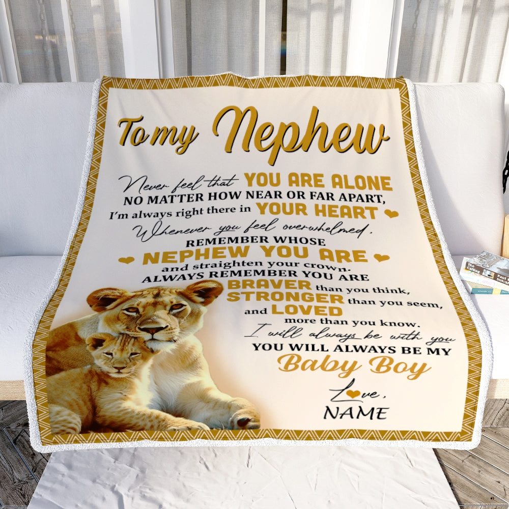 Personalized_To_My_Nephew_Blanket_From_Aunt_Auntie_Lion_Never_Feel_That_You_Are_Alone_Great_Nephew_Birthday_Graduation_Christmas_Bed_Fleece_Throw_Blanket_Blanket_mockup_1.jpg