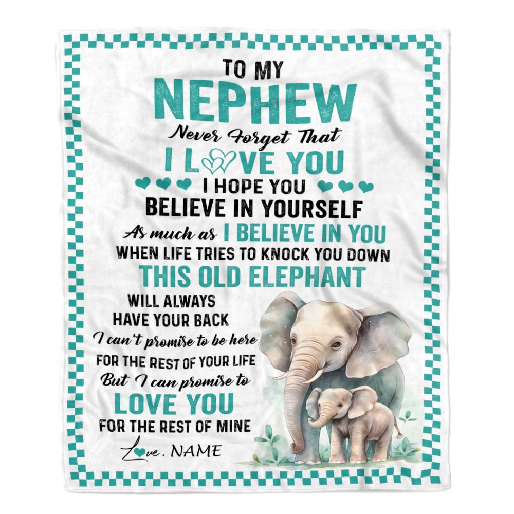 Personalized_To_My_Nephew_Blanket_From_Aunt_Uncle_This_Old_Elephant_Love_You_Nephew_Birthday_Gifts_Graduation_Christmas_Customized_Fleece_Throw_Blanket_Blanket_mockup_1.jpg