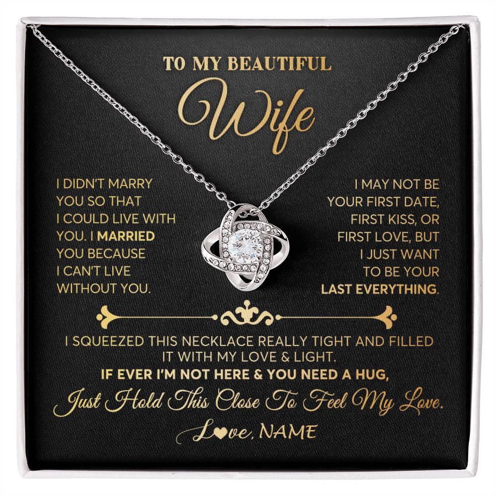 Personalized_To_My_Beautiful_Wife_Necklace_From_Husband_Feel_My_Love_Soulmate_Wedding_Anniversary_Valentines_Day_Birthday_Customized_Gift_Box_Message_Card_Love_Knot_Necklace_14K_White-1.jpg