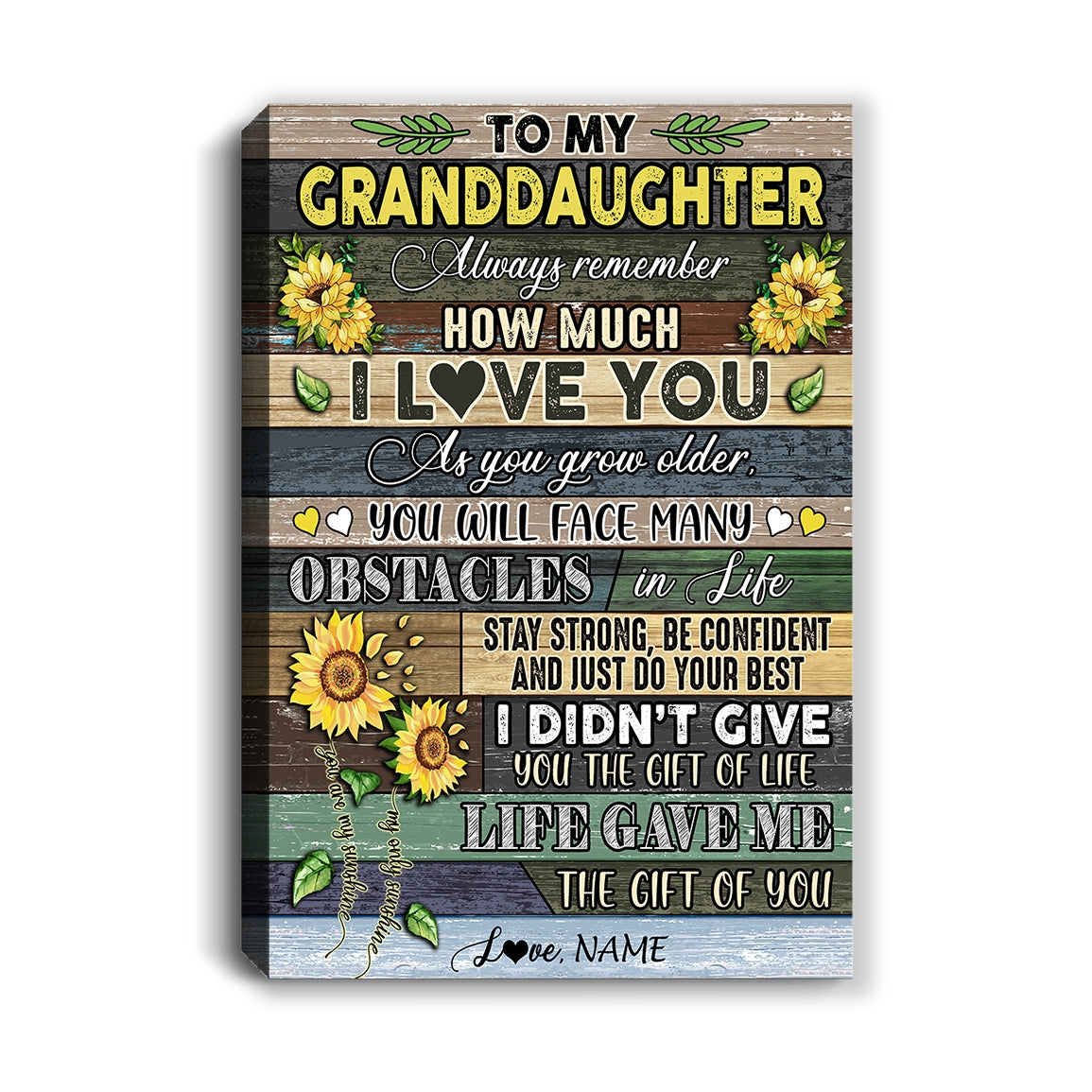 Personalized_To_My_Granddaughter_Canvas_From_Grandma_Nana_Always_Remember_How_Much_I_Love_You_Wood_Sunflower_Granddaughter_Birthday_Custom_Wall_Art_Print_Home_Decor_Framed_Canvas_Canv-1.jpg